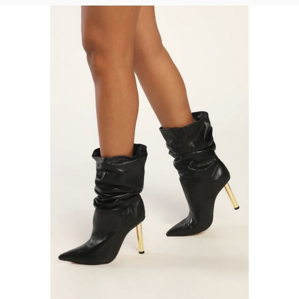 Schutz Ashlee Pin Heel Bootie Black Womens Size 8.5